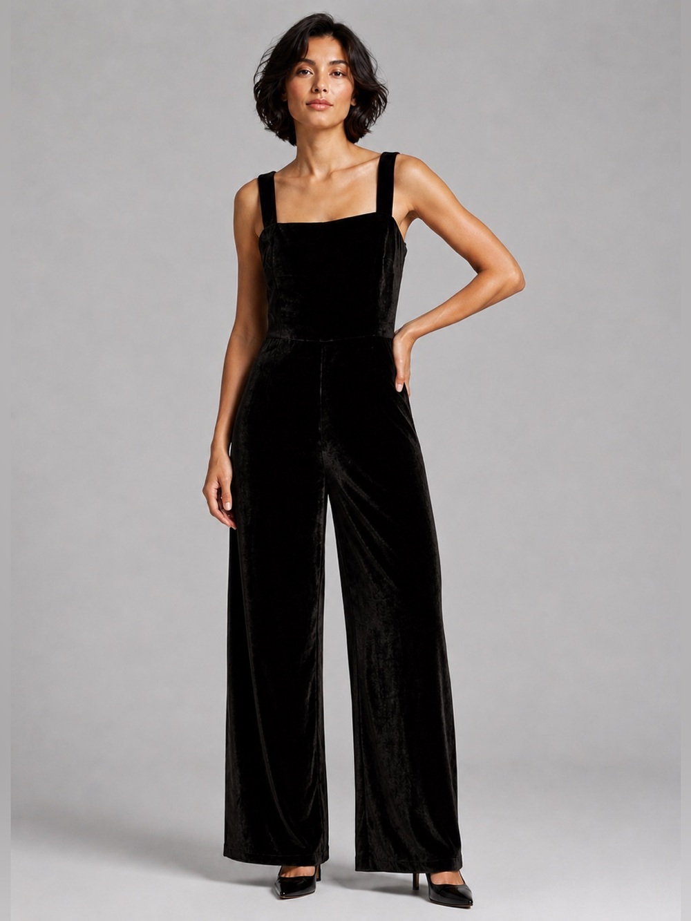 Madewell velvet jumpsuit evening or day, smocked sides- back zip, size 6